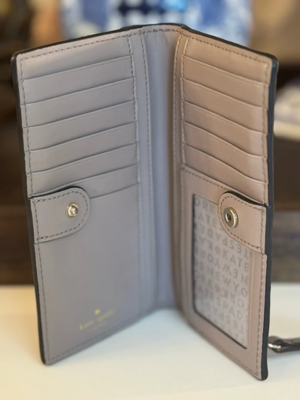 🩶 KATE SPADE OWL STACEY SAFFIANO LEATHER WALLET! - Picture 5 of 9